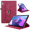 TEDTIKJT Funda para Lenovo Tab P11 2nd Gen 11.5 2022 TB-350FU/350XU/ Funda Lenovo Qitian K11 Gen2 2024 Funda PU Cuero 360°Carcasa Giratoria Soporte Tabletas Protectora Cover, Rojo Árboles