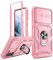 LeYi Hülle für Samsung Galaxy S21 5G Kameraschieber Handyhülle(Nein Schutzfolie),Hybrid Kameraschutz Schutzhülle Case (Rosa(Samsung Galaxy S21 5G))