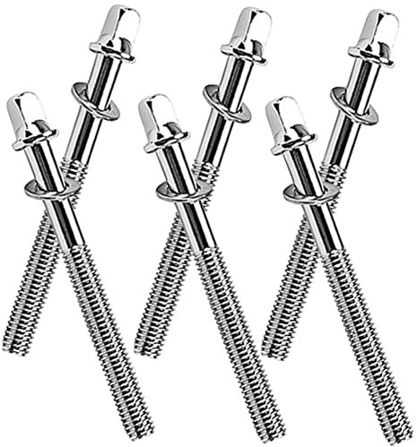 TOYANDONA 6 Piezas Tornillos De Tambor Tornillos De Caja Piezas De Reparación De Tambor Varillas Roscadas Estándar Varillas De Tambor Tensores De Tambor 50mm M5 Metal Tirante Rodillo
