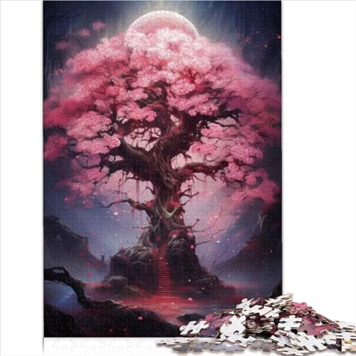 Puzzles Magiques Roses en Forme d'arbre Sakura pour Adultes. Le Puzzle en Bois pour Adultes est idéal comme Cadeau pour Toute la Famille et comme Jeu de défi Unique (50 x 75 cm)
