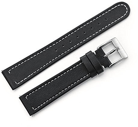 Losvecions Cinturino per orologio in pelle a sgancio rapido da 10 mm, cinturino in pelle pieno fiore, compatibile con orologi Withings & Fossil da 36 mm per uomini e donne, orologi e smartwatch, 18