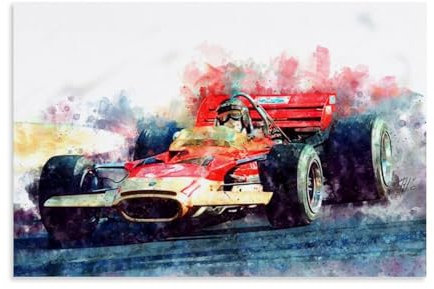 Jochen Rindt auf Lotus, Wandkunst-Poster, Geschenk für Freunde, Schlafzimmer, Wohnzimmer, Dekoration, modernes ästhetisches Poster, dekorative Malerei, Leinwand, Wandposter und Kunstdruck, moderne