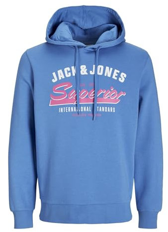 JACK&JONES JJELOGO Sweat Hood 2 COL 24/25 Noos, Pacific Coast, XXL