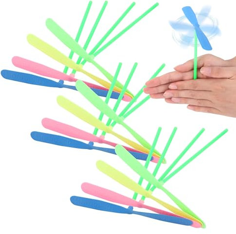 JSMTKJ 50 Pezzi Giocattolo Volante Libellula, Elica Volante Giocattoli Plastica Skyrocopter per Bambini Giocattoli Allaperto (Colore Casuale)