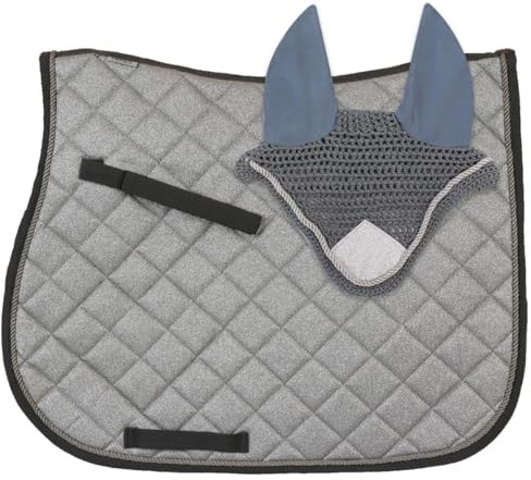 Horses Set Satteldecke + Mütze Bright, Stil und Komfort für Ihr Pferd von Sattelwaren (Silber, COB)