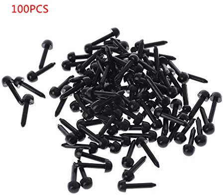 Huaqgu 100 Stück 3 Mm/4 Mm/5 Mm/6 Mm Für Puppen Schwarze Sicherheitsnadeln Für Han Spielzeug