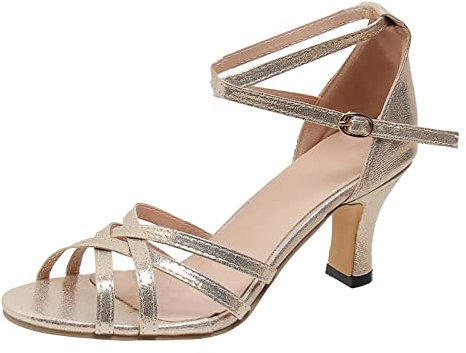 Allbestop Escarpins Femme Talon Aiguille,Escarpins Femme Petit Talon Confortable Chaussures Dorées Sandales Femme Été Confortable Compensée Nu Pied Femme Sandales Femme Orthop(Or,38)