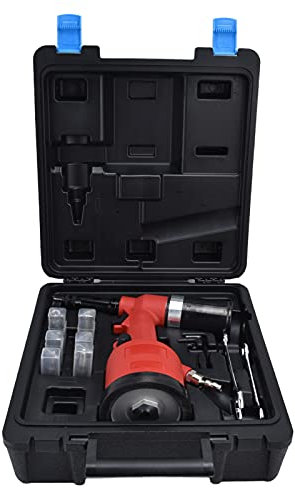 Herramienta de Tuerca de Remache Neumática G1 4 para Remachadora de Tuercas de Aleación de Zinc M3 M12 con Caja de Almacenamiento para Remachar y Fabricar