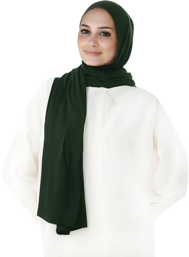 Lina & Lily Damen Instant Hijab Kopftuch Ready-To-Wear Modal Jersey (Dschungelgrün)