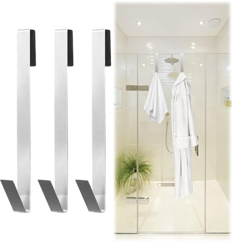 SPOKKI 3 Pezzi Porta Asciugamani Bagno,Appendi Accappatoio Bagno,Adatto Per Sale Doccia In Vetro,Acciaio Inox,Non Poroso,Cucine E Camere Da Letto