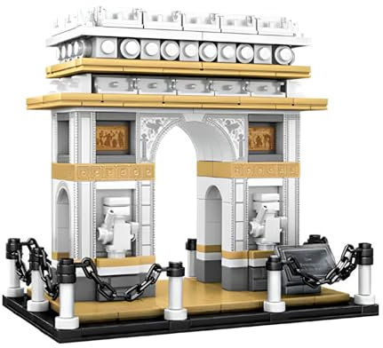 Fuleying Architektur Arc De Triomphe Micro Bausteine Bausatz, Berühmtes Wahrzeichen Klemmbausteine für Erwachsene, Sammler Modell Set zum Bauen (516 Teile)