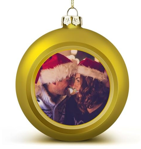 Personalisiertes Fotokugel-Ornament, individuelle Weihnachtskugeln, dekorativer Ball, fügen Sie Ihren individuellen Fotobildtext hinzu, Weihnachtsschmuck für Zuhause, Weihnachtsbaumschmuck (groß)