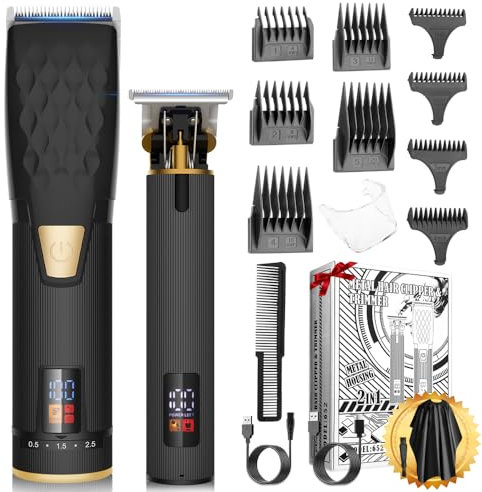 VORIS Haarschneidemaschine Set für Herren 2025, Haarschneider, Bartschneider, Haartrimmer, Friseur, Rasierer, Pflegeset, IPX7 Wasserdicht, Wiederaufladbar für Männer