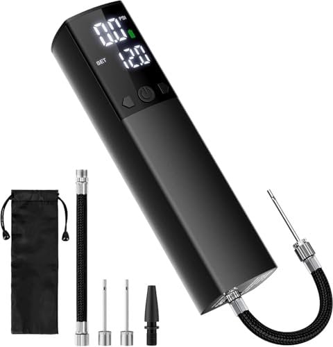 Motorenbau Electric Ball Pump,Smart Air Pump Portable Fast Ball Inflation Accurate Pressure Gauge and Digital LCD Display for Basketball Football Soccer Volleyball,Black