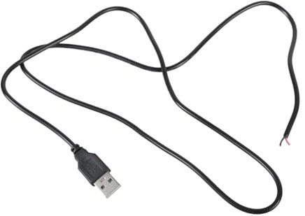 25 cm - 300 cm USB-Stecker auf offenes Ende, 2-poliges Stromkabel, Verlängerungskabel, 5 V, 3 A, 22 AWG, für Kamera, LED-Licht, Router-Lüfter