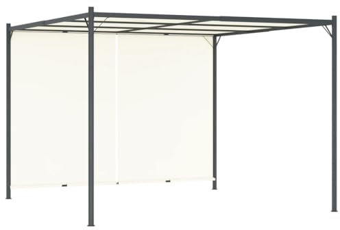 Pergola con Tetto Regolabile Bianco Crema 3x3 m Acciaio