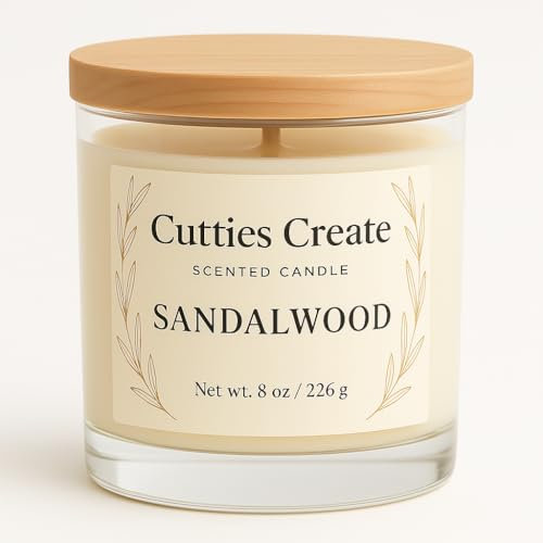 Golden Oud Scented Candle – Vanilla, Sandalwood & Oud | Clean-Burning Soy Wax | Wood Lid | Long-Lasting | Relaxing Home Fragrance | Cutties and Giggles