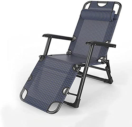 Gartenterrasse, tragbarer Liegestuhl, Sonnenliege, Terrasse, Swimmingpool, Strand – Blau, atmungsaktiv + Baumwollpolster