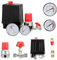 WDKXCN Druckregler Kompressor, 220V Druckschalter KompressoR, Kompressor Druckminderer mit Manometer, Regelventil und Sicherheitsventil, Luftkompressor Druckschalter 180 PSI(Schwarz)