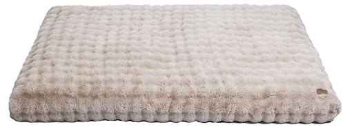 BingoPaw Hundebett für Menschen Hunde: 200x130x18 cm Riesiges Human Dog Bed für Erwachsene, Flauschig Weich Abnehmbar Bezug, Multifunktional Hundebetten Hundematte Teppich Wohnzimmer, Beige