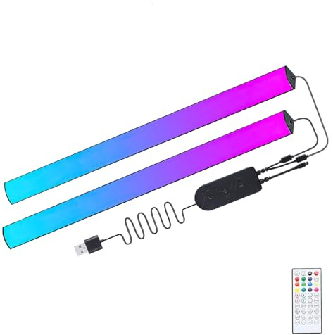 YAPJOY RGB LED Light Bar with Music-Sync RGB Effects - Dimmable Color Changing Lighting for Gaming, Home Decor and Office - USB Powered Light Strip