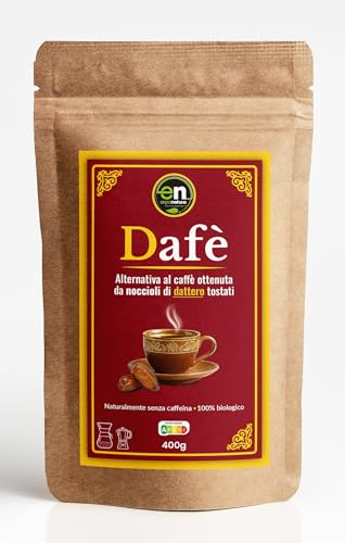 Exponatura Dafè Bevanda di Semi di Dattero Biologica 400g - Tostati e Macinati, 100% Senza Caffeina - Infuso Naturale Ricco di Antiossidanti - Made in EU