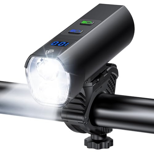 Super Bright Front Bike Lights Rechargeable USB-C 5000mA, 5+5+3 Models, Waterproof Bike Headlight Bicycle Cycling Lights for Night Riding Commute