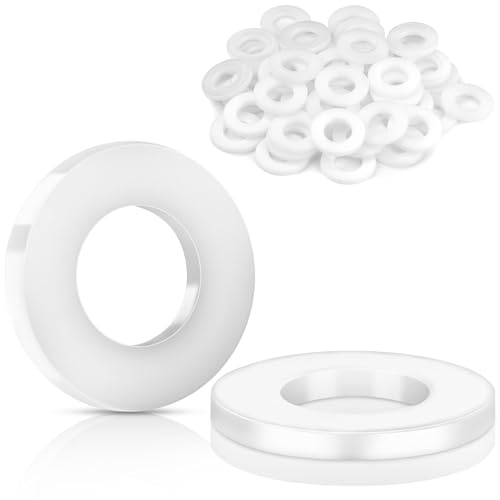 TXXATX 60 Stk Unterlegscheiben Kunststoff M5x10 mm Nylon Beilagscheiben DIN 125 Flache Kunststoffscheiben Weiß Karosseriescheiben Runde Distanzscheiben Abstandshalter für Schrauben Dusch Brausekopf
