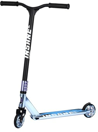 Pro Stunt Kick Scooter with Freestyle BMX Handlebars with 110mm Wheels & ABEC-9 and 88A high Elastic PU Wheels with Aluminum hubs(Sapphire Blue)