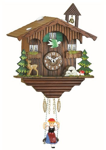 Trenkle Uhren TU 2001 SQ Schwarzwalduhr Schweizerhaus mit Quarzwerk und Kuckuckruf