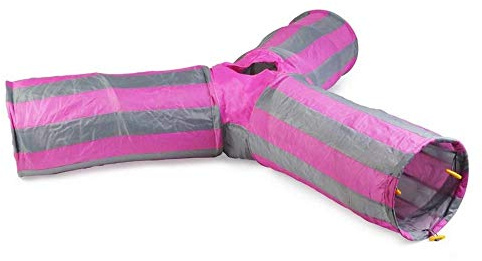 Ancol Acticat Cat Play Tunnel, pink & grey