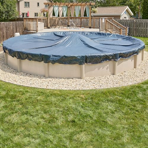 Doheny's Commercial-Grade Winter Pool Covers for Above Ground Pools | Featuring Exclusive Tear Resistant Weave | The Best Winter Covers for Le$$ Money! (18' Round, Economy - 4 Yr.)