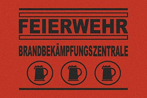 Fussmatte Feierwehr Brandbek?mpfungszentrale Feuerwehr Fun T?rmatte Fu?matte Schmutzmatte Schmutzfangmatte Fussabstreifer