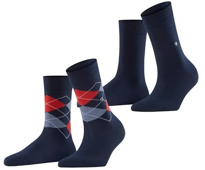 Burlington Damen Socken Everyday Mix Multipack W So Baumwolle gemustert 2 Paar, Blau Marine 6120, 36-41