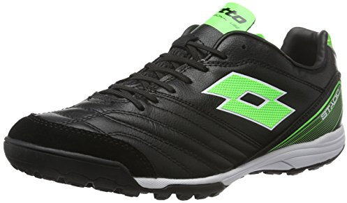 Lotto Stadio 300 TF, Botas de Fútbol Hombre, Negro / Verde (Blk / Mint Fl), 38.5 EU