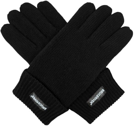 BRUCERIVER Herren Rein Wolle Strickhandschuhe | Warmes Fleecefutter