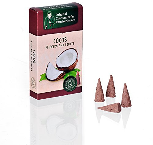 Crottendorfer Räucherkerzen Flower & Fruits - Duft: Cocos - Größe: M - 24 Stück - Made in Germany