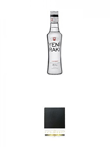 Yeni Raki 0,2 Liter + Schiefer Glasuntersetzer eckig ca. 9,5 cm Durchmesser