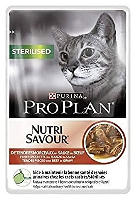 Purina Pro Plan PROPLAN Feline STERILISED Ochse, 24 x 85 GR, Schwarz, Standard