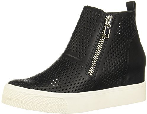 Steve Madden Wedgie Damen-Sneaker, Schwarz perforiert, 40 EU