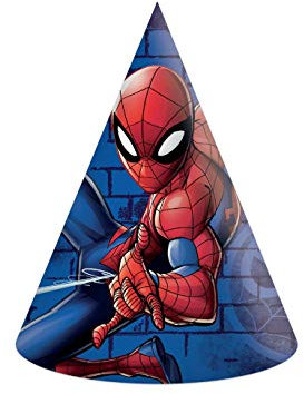 Procos 89456 - Party-Hüte Spiderman Team Up, 6 Stück, Größe 16 x 12 cm, Gast-Geschenk, Karneval, Geburtstag, Mottoparty