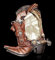 Figuren Shop GmbH Bilderrahmen Pistole mit Cowboy Stiefel | Wilder Westen Deko