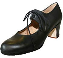 Menkes S.A Chaussure de Flamenco Modèle Débutant Sevilla Cuir avec Clous pour Femme Taille 41 Noir