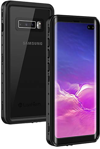 Lanhiem Funda para Samsung S10 Plus, Impermeable Antigolpes Militar Antipolvos [Protección de 360 Grados] con Protector de Pantalla, Carcasa para Galaxy S10 Plus, Negro