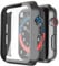 Misxi Schwarz Hard Hülle Mit Glas Displayschutz Kompatibel mit Apple Watch Series 6 / SE/Serie 5 / Series 4 40mm, 2-Stück