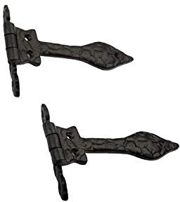 B&M Black Antique Ornate Fleur-De-LYS Hinges - 6 (152mm) - 1 Pair