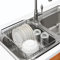 WDEC Escurridor de Platos, sobre el Fregadero, Escurridor de Platos Extensible, Escurridor de Acero Inoxidable para Vajilla con Escurridor y Bandeja Extraíble para Cubiertos