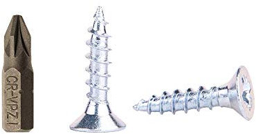 Lot de 2000 vis à bois en acier zingué 3,5 x 16 mm Vis à tête fraisée Pozi-drive Vis pour panneaux d'aggloméré (2000)
