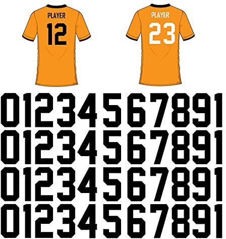 44 Pieces 8 Inch Iron on Transfers Numbers T-Shirt Heat Transfer 0 to 9 Jersey Number for Sports T-Shirt Jersey (Black)