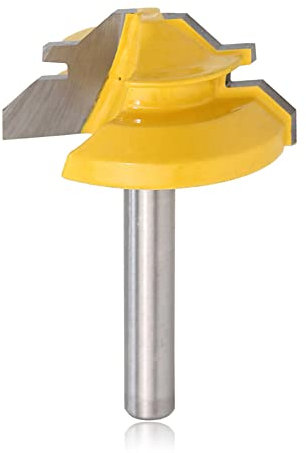 Mesee Juego de fresas de encolado de 45 grados, vástago de 8 mm, fresadora superior, fresadora de inglete, fresadora de madera, fresadora para trabajos de madera, taladrar herramientas eléctricas